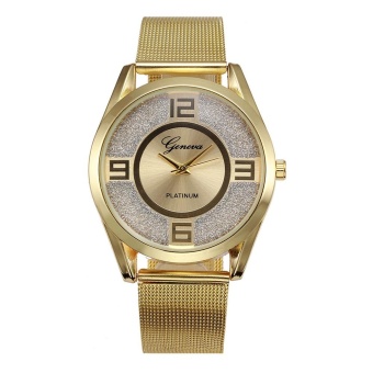 Geneva 8422 Diamond Men's Alloy Table False Three Red Pointer Quartz Watch-Gold Steel Mesh Belt - Intl June 2018 - 2 Geneva 8422 Diamond Men's Alloy Table False Three Red Pointer Quartz Watch-Gold Steel Mesh Belt - intl - 2