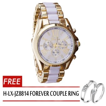 Geneva Women's White/Gold Stainless Steel Strap Watch WithAdjustable C-SY-10-White With Free H-LX-JZ8814 Forever Couple Ring April 2018 - 4 Geneva Women's White/Gold Stainless Steel Strap Watch withAdjustable C-SY-10-White with Free H-LX-JZ8814 Forever Couple Ring - 4