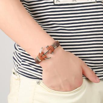 Genuine Brown Leather Anchor Bracelet June 2018 - 4 Genuine Brown Leather Anchor Bracelet - 4
