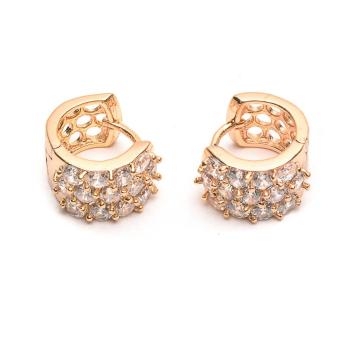 Glamorosa Chunky Polka Diamonds Hoop Earrings In Gold June 2018 - 2 Glamorosa Chunky Polka Diamonds Hoop Earrings in Gold - 2