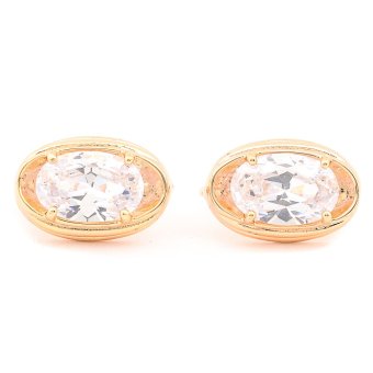 Glamorosa White Diamond Oval Shape Earrings (Gold) With Free Box June 2018 - 2 Glamorosa White Diamond Oval Shape Earrings (Gold) with Free Box - 2