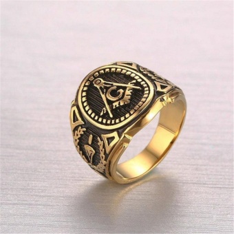 Gold Plated Vintage Freemason Symbol Masonic Ring For Men And Women- Intl July 2018 - 2 Gold Plated Vintage Freemason Symbol Masonic Ring for Men and Women- intl - 2