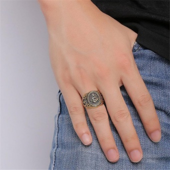 Gold Plated Vintage Freemason Symbol Masonic Ring For Men And Women- Intl July 2018 - 4 Gold Plated Vintage Freemason Symbol Masonic Ring for Men and Women- intl - 4
