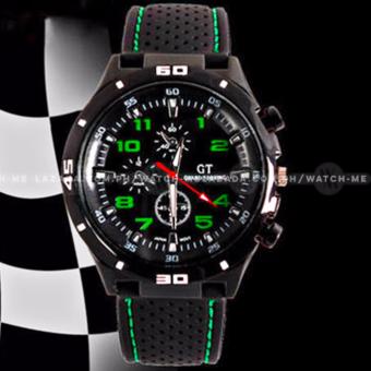 GT Men's Sports Racing Chronograph Style Black Silicone Strap Watch (Green) July 2018 - 2 GT Men's Sports Racing Chronograph Style Black Silicone Strap Watch (Green) - 2