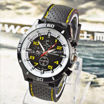 GT Men's Sports Racing White Rim Chronograph Style Black Silicone Strap Watch (Yellow) June 2018 - 2 GT Men's Sports Racing White Rim Chronograph Style Black Silicone Strap Watch (Yellow) - 2