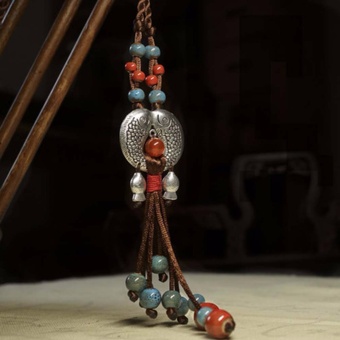 Hequ Ethnic Style Jewelry Tibetan Silver Fish Ceramics Semi Precious Stones Long Necklace Cotton Clothes Sweater Chain - Intl June 2018 - 4 Hequ Ethnic style Jewelry Tibetan silver fish ceramics Semi precious stones Long necklace Cotton clothes Sweater chain - intl - 4