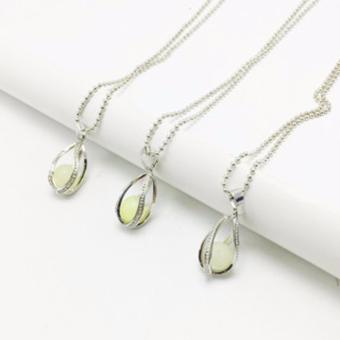 Hequ European Atlantis Silver Glow In Dark Locket Pierced HollowWater Drop Pendant Luminous Statement Chocker Necklace - Intl April 2018 - 2 Hequ European Atlantis Silver Glow In Dark Locket Pierced HollowWater Drop Pendant Luminous Statement Chocker Necklace - intl - 2