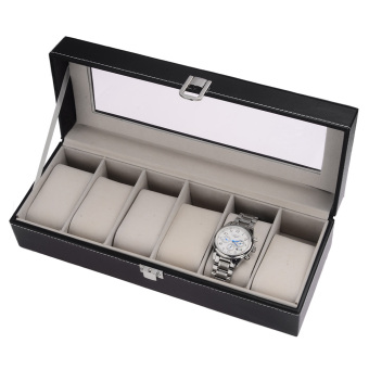 High-grade 6 Compartment Leather Watch Box Organizer Case Black April 2018 - 2 High-grade 6 Compartment Leather Watch Box Organizer Case Black - 2