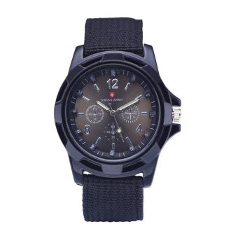 Hot Sale Military Quartz Swiss Army Watch Canvas Strap FabricAnalog Clock ( Black&black ) June 2018 - 2 Hot sale Military Quartz Swiss Army Watch Canvas Strap FabricAnalog Clock ( black&black ) - 2
