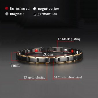 Hottime 4 In 1 Magnetic New Fashion Lovers' Jewelry Steel BlackGold Titanium Bracelet For Women And Men Never Fade Top-Quality10089 - Intl June 2018 - 3 Hottime 4 in 1 Magnetic New Fashion Lovers' Jewelry Steel BlackGold Titanium Bracelet For Women And Men Never Fade Top-Quality10089 - intl - 3