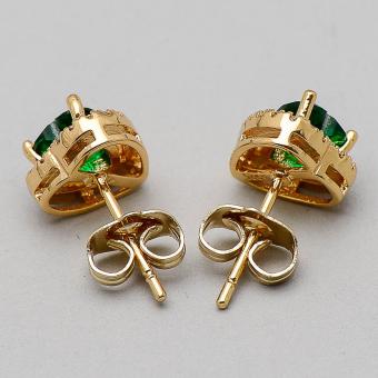 Jewelmine Heart Emerald Cubic Zircon Earrings (Gold)) With Free Isabella Round Earrings June 2018 - 3 Jewelmine Heart Emerald Cubic Zircon Earrings (Gold)) With Free Isabella Round Earrings - 3