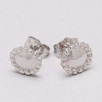 Jewelmine Round 18k White Gold Plated Earrings (Silver) June 2018 - 2 Jewelmine Round 18k White Gold Plated Earrings (Silver) - 2