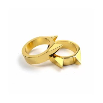Men Women Stainless Steel Self-defense Product Single Clasp Ring Weapons Ring Cat Ears Shape Survival Ring Tool Po Gold - Intl June 2018 - 4 Men Women Stainless Steel Self-defense Product Single Clasp Ring Weapons Ring Cat Ears Shape Survival Ring Tool Po Gold - intl - 4
