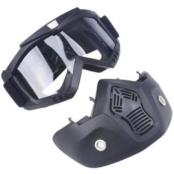 Motocross Motorbike Motor Open Face Detachable Goggle HelmetsVintage Glasses (Black) May 2018 - 5 Motocross Motorbike Motor Open Face Detachable Goggle HelmetsVintage Glasses (Black) - 5