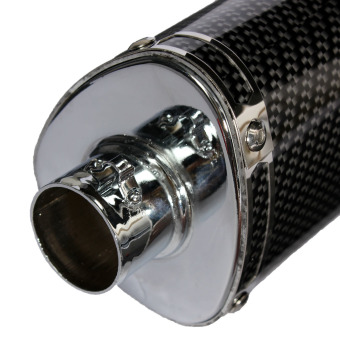 Motorcycle Exhaust Muffler W/ Movable Silencer Carbon Fiber Color Scooter Metal June 2018 - 3 Motorcycle Exhaust Muffler w/ Movable Silencer Carbon Fiber Color Scooter Metal - 3