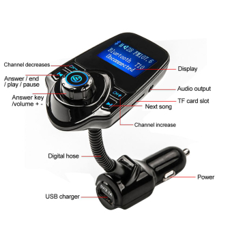 NiceEshop Bluetooth Car MP3 Player FM Transmitter With USB ChargerAnd Aux Cord (Black) June 2018 - 3 niceEshop Bluetooth Car MP3 Player FM Transmitter With USB ChargerAnd Aux Cord (Black) - 3