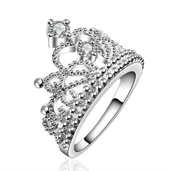 Okdeals Women Princess Wedding Band Zircon Crown Ring Silver April 2018 - 3 Okdeals Women Princess Wedding Band Zircon Crown Ring Silver - 3