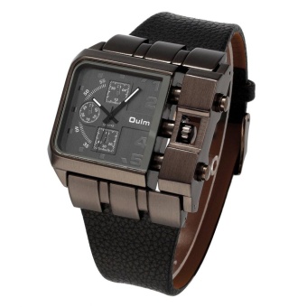 OULM Men Male Unique Leather Strap Square Alloy Case Quartz Wrist Watch Black - Intl April 2018 - 3 OULM Men Male Unique Leather Strap Square Alloy Case Quartz Wrist Watch Black - intl - 3