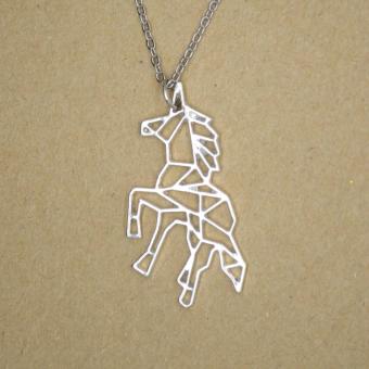 Patrick Lovebird Unicorn Origami Long Necklace (Silver Tone) June 2018 - 3 Patrick Lovebird Unicorn Origami Long Necklace (Silver Tone) - 3