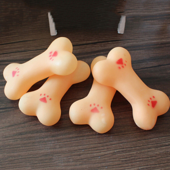 Pet Dog Puppy Chew Toy Soft Small Rubber Bone Squeaky Fun ToysOrange April 2018 - 2 Pet Dog Puppy Chew Toy Soft Small Rubber Bone Squeaky Fun ToysOrange - 2