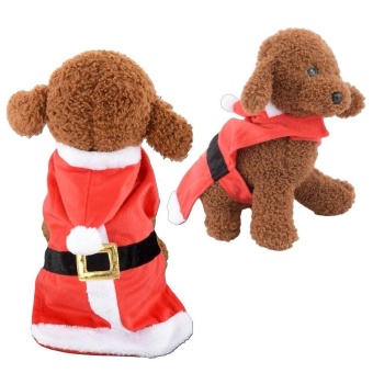 Pet Supplies Soft Red Santa Claus Dog Cat Pet Coat With Hoodie - Intl June 2018 - 2 Pet Supplies Soft Red Santa Claus Dog Cat Pet Coat with Hoodie - intl - 2