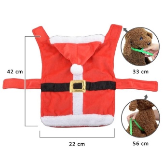 Pet Supplies Soft Red Santa Claus Dog Cat Pet Coat With Hoodie - Intl June 2018 - 3 Pet Supplies Soft Red Santa Claus Dog Cat Pet Coat with Hoodie - intl - 3