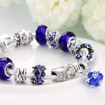 Popcorn H009-A Charm Snake Chain Pandora Bracelet (Blue) June 2018 - 5 Popcorn H009-A Charm Snake Chain Pandora Bracelet (Blue) - 5