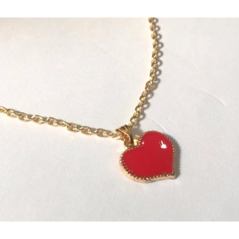 Red Heart Pendant Necklace Gold Dipped 5g June 2018 - 4 Red Heart pendant necklace gold dipped 5g - 4