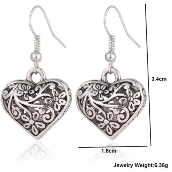 Retro Hollow Carved Heart Shape Silver Earring Vintage Lady EarStud Women Carving Design Jewelry Gift Accessories 1 Pair - Intl June 2018 - 4 Retro Hollow Carved Heart Shape Silver Earring Vintage Lady EarStud Women Carving Design Jewelry Gift Accessories 1 Pair - intl - 4