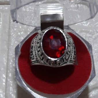 Ring With Charm Stone RUBY Size 9 Hypoallergenic July 2018 - 2 Ring with Charm stone RUBY size 9 hypoallergenic - 2