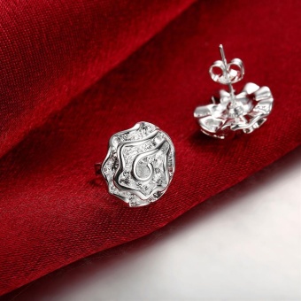 Rose Flower Fashion 925 Silver Plated Women Stud Earrings Eardrop Anting - Anting Jewelry Romantic Party Wedding Birthday Gift - Intl April 2018 - 2 Rose Flower Fashion 925 Silver Plated Women Stud Earrings Eardrop anting - anting Jewelry Romantic Party Wedding Birthday Gift - intl - 2