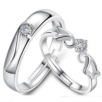 Silver Adjustable Couple Rings Jewelry Affectionate Lovers Rings E007 June 2018 - 3 Silver Adjustable Couple Rings Jewelry Affectionate Lovers Rings E007 - 3