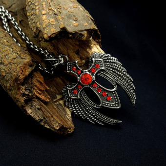 Silver Tone Black Enamel Red CZ Angel Wing Stainless Steel CrossPendant Necklace Free Chain 60CM Long - Intl April 2018 - 3 Silver Tone Black Enamel Red CZ Angel Wing Stainless Steel CrossPendant Necklace Free Chain 60CM Long - Intl - 3