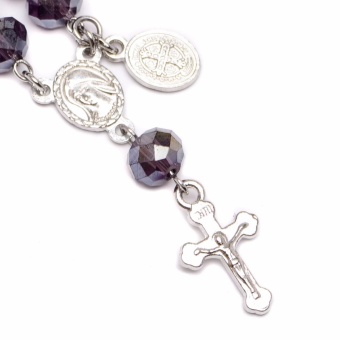 Soleful By Cez - February Birthstone Rosary Keychain With Prayer Card (amethyst) With Free Stainless Steel Earrings June 2018 - 3 Soleful by Cez - February Birthstone Rosary Keychain with Prayer Card (amethyst) with Free Stainless Steel Earrings - 3
