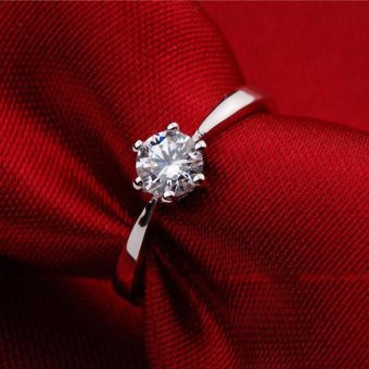 Solitaire Ring Women's Engagement Cubic Zirconia Diamond Ring Solid 925 Sterling Silver Jewelry June 2018 - 2 Solitaire Ring Women's Engagement Cubic Zirconia Diamond Ring Solid 925 Sterling Silver Jewelry - 2