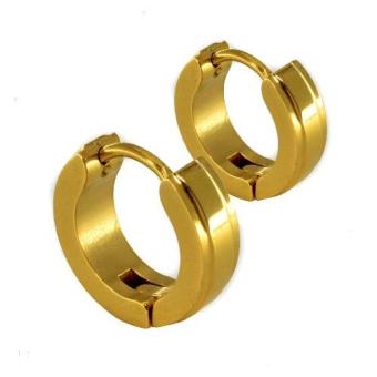 SS155A Stainless Steel Mid Shiny Gold Earrings Medium Size July 2018 - 3 SS155A Stainless Steel Mid Shiny Gold Earrings Medium Size - 3