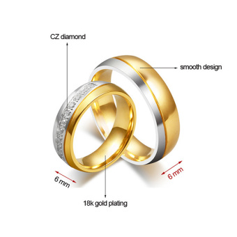 Stainless Steel 18k Gold Plated Wedding Engagement Band Couple Ring - Intl:Men Size 12 June 2018 - 2 Stainless Steel 18k Gold Plated Wedding Engagement Band Couple Ring - intl:Men Size 12 - 2