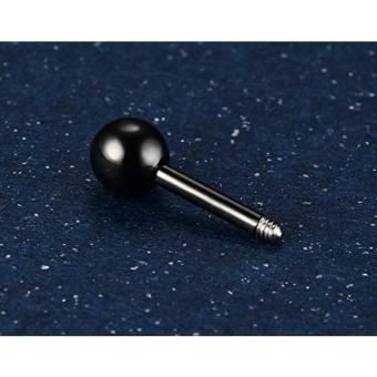 Stainless Steel Black Ball Bead Ear Stud Earrings For Men June 2018 - 2 Stainless Steel Black Ball Bead Ear Stud Earrings for Men - 2