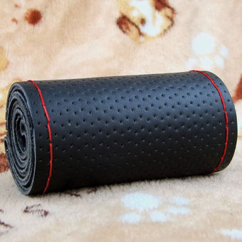 Universal PU Leather DIY Steering Wheel Car Cover With Needles AndThread Black Red July 2018 - 5 Universal PU Leather DIY Steering Wheel Car Cover With Needles andThread Black red - 5