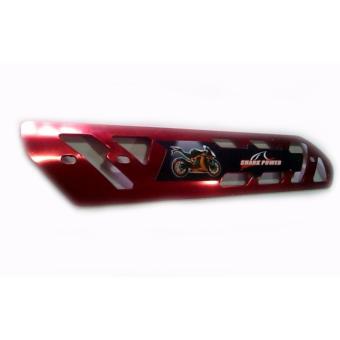 Universal Shark Power Motorcycle Aluminum Muffler Pipe Heat GuardShield (Red) June 2018 - 4 Universal Shark Power Motorcycle Aluminum Muffler Pipe Heat GuardShield (Red) - 4