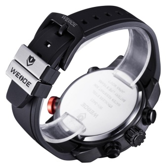 WEIDE Men Quartz Military Watch Analog Digital 3ATM Waterproof Rubber Strap Men Sports Watches WH3401 Silver Black - Intl June 2018 - 3 WEIDE Men Quartz Military Watch Analog Digital 3ATM Waterproof Rubber Strap Men Sports Watches WH3401 Silver Black - intl - 3