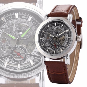 WINNER Classic Mens Skeleton Dial Automatic Mechanical Date Retro Brown Leather Watch PMW044 - Intl June 2018 - 3 WINNER Classic Mens Skeleton Dial Automatic Mechanical Date Retro Brown Leather Watch PMW044 - intl - 3