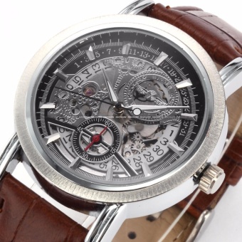 WINNER Classic Mens Skeleton Dial Automatic Mechanical Date Retro Brown Leather Watch PMW044 - Intl June 2018 - 2 WINNER Classic Mens Skeleton Dial Automatic Mechanical Date Retro Brown Leather Watch PMW044 - intl - 2