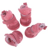 Winter Warm Cotton Pet Dog Shoes Snow Boots Bottes Pink Size XS - Intl August 2018 - 3 Winter Warm Cotton Pet Dog Shoes Snow Boots Bottes Pink Size XS - intl - 3