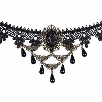 Women Retro Lolita Gothic Lace Necklace Collar Symmetry ChainPendant - Intl June 2018 - 2 Women Retro Lolita Gothic Lace Necklace Collar Symmetry ChainPendant - intl - 2