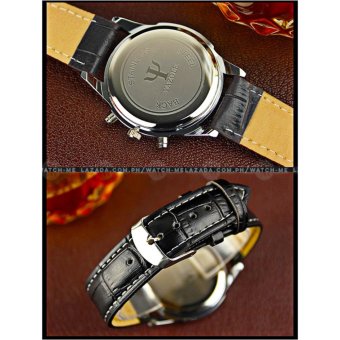 Yazole Men's Blue Ray Glass Chronograph Style Black Leather Strap Watch June 2018 - 4 Yazole Men's Blue Ray Glass Chronograph Style Black Leather Strap Watch - 4