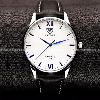 Yazole Men's Classic Rhinestone Black Leather Strap Watch (Black Face) June 2018 - 2 Yazole Men's Classic Rhinestone Black Leather Strap Watch (Black Face) - 2