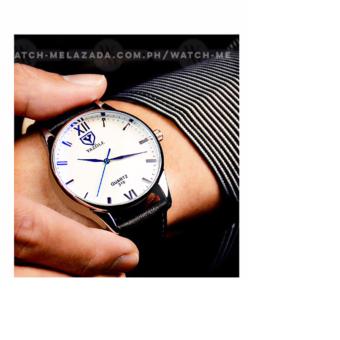Yazole Men's Classic Rhinestone Black Leather Strap Watch (Black Face) June 2018 - 3 Yazole Men's Classic Rhinestone Black Leather Strap Watch (Black Face) - 3