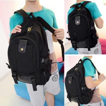 YSLMY 2016 Fashion Casual Men Canvas Backpack School Rucksack Vintage Satchel Shoulder Laptop Bag Travel-Black - Intl June 2018 - 2 YSLMY 2016 Fashion Casual Men Canvas Backpack School Rucksack Vintage Satchel Shoulder Laptop Bag Travel-Black - intl - 2