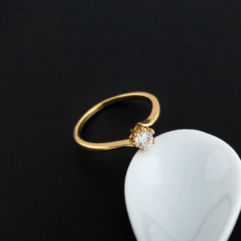Zircon Engageent Finger Ring 18K God Pated June 2018 - 5 Zircon Engageent Finger Ring 18K God Pated - 5